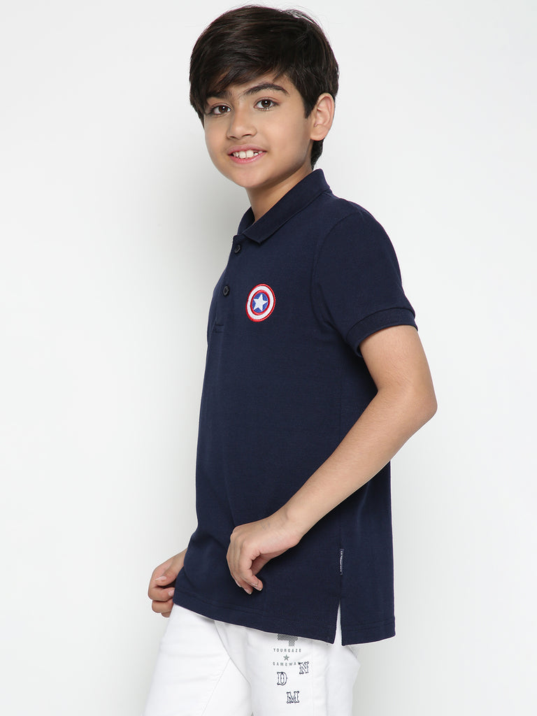 Lil Tomatoes Boys Marvel Cotton Polo T-shirt