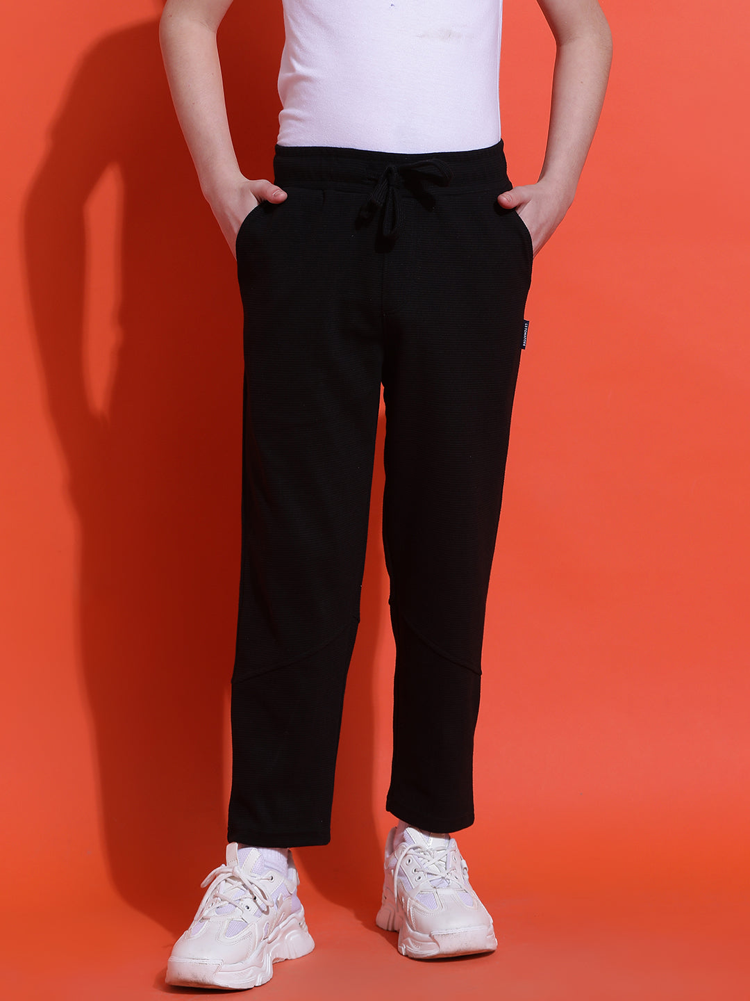 Lil Tomatoes Boys Cotton Looper Trackpant-Black