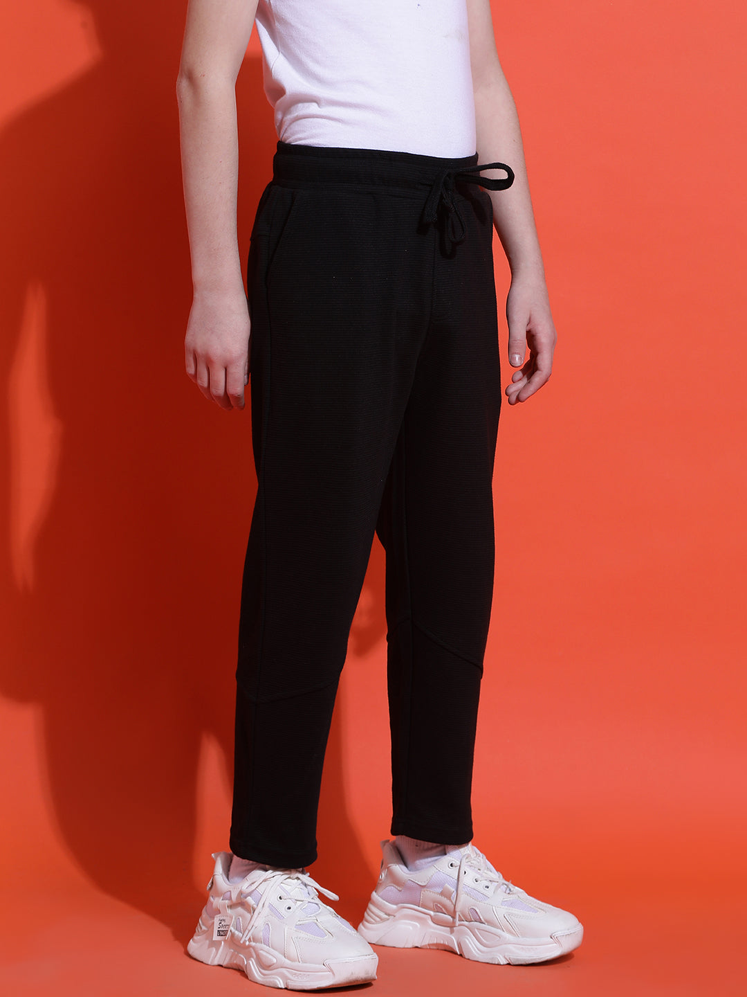 Lil Tomatoes Boys Cotton Looper Trackpant-Black