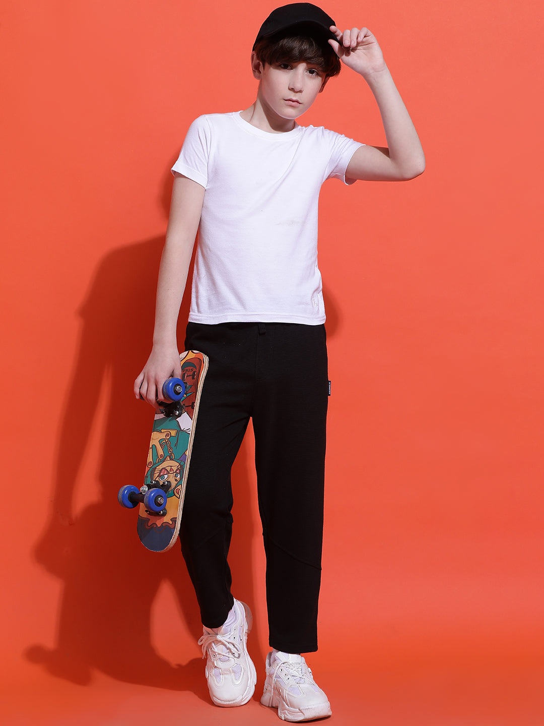 Lil Tomatoes Boys Cotton Looper Trackpant-Black