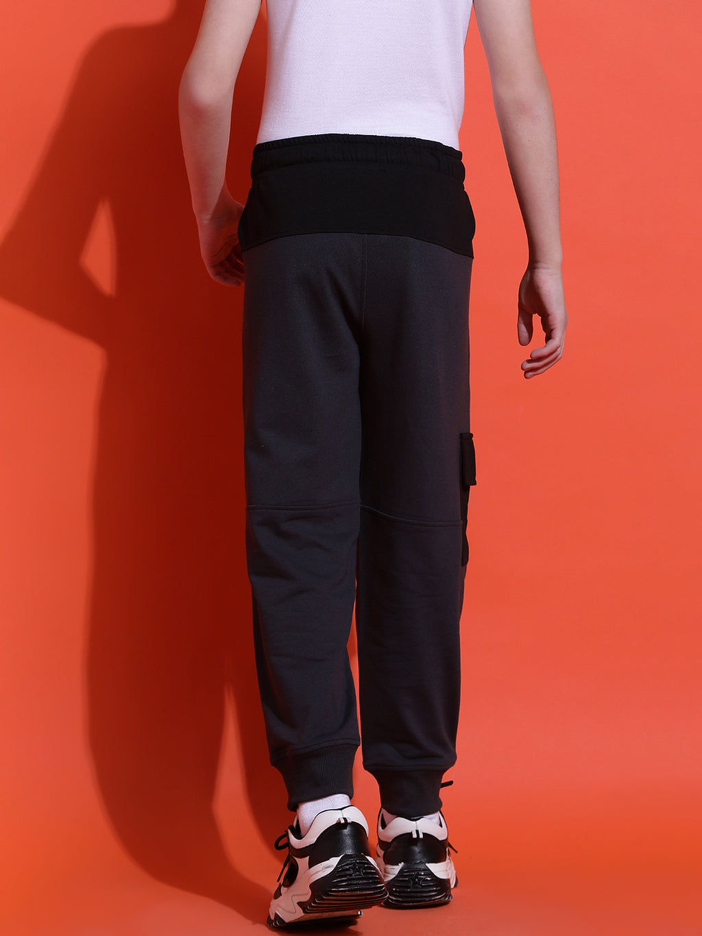 Lil Tomatoes Boys Cotton Looper Joggers Trackpant-Charcoal