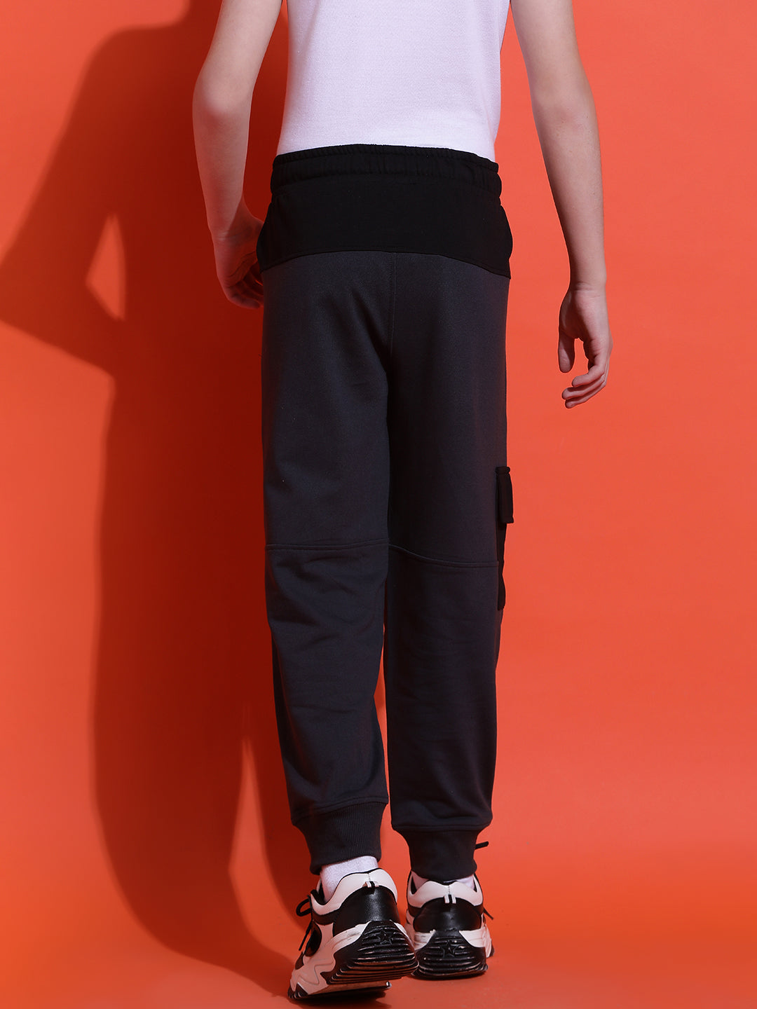 Lil Tomatoes Boys Cotton Looper Joggers Trackpant-Charcoal