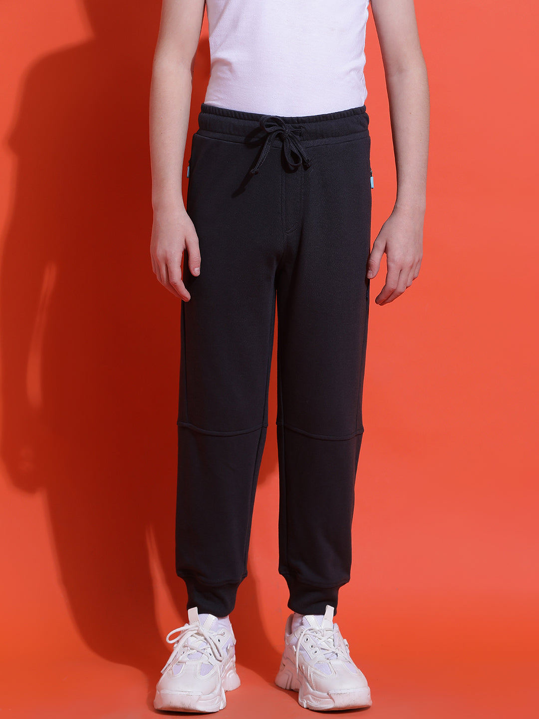 Lil Tomatoes Boys Cotton Looper Joggers Trackpant-Charcoal