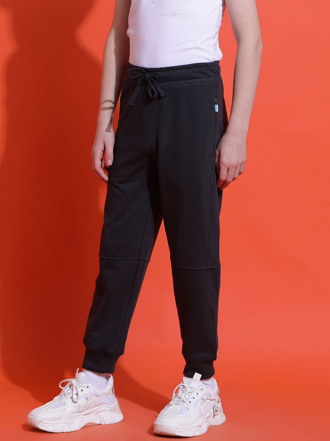Lil Tomatoes Boys Cotton Looper Joggers Trackpant-Charcoal