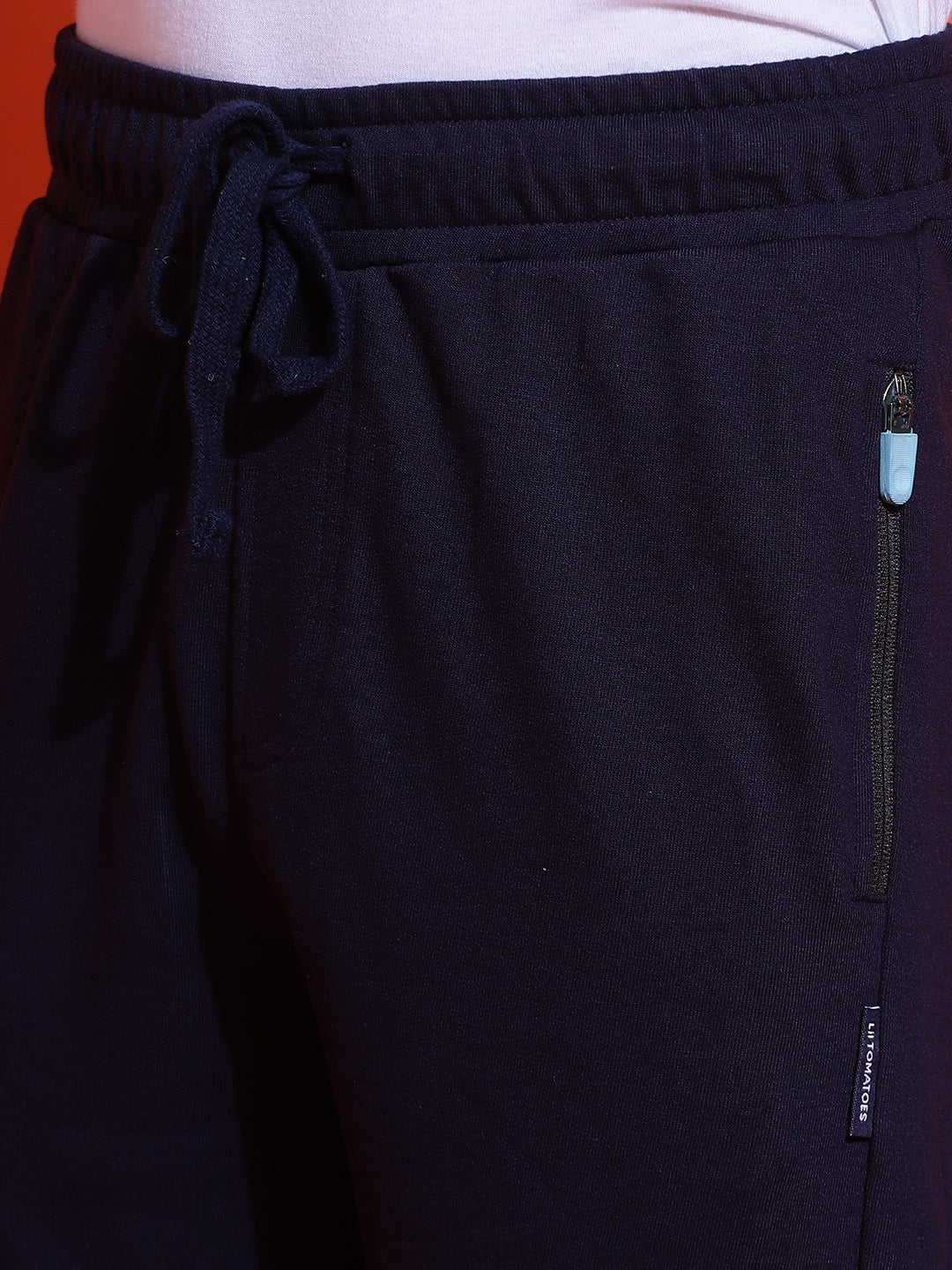 Lil Tomatoes Boys Cotton Looper Joggers Trackpant-Navy
