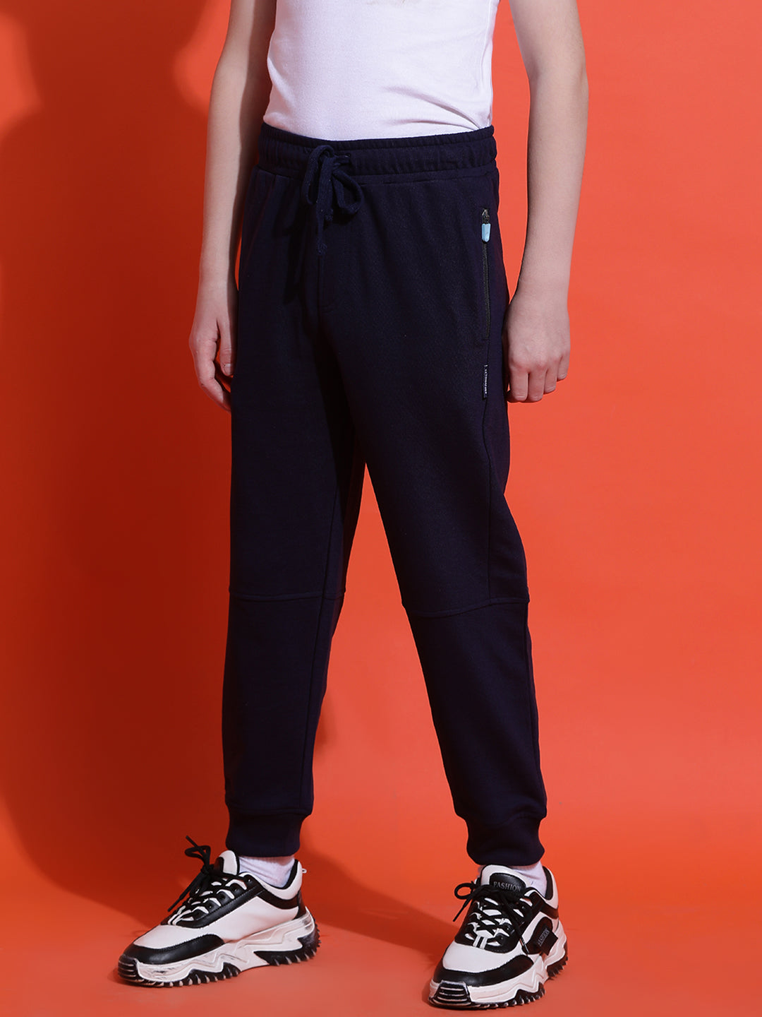 Lil Tomatoes Boys Cotton Looper Joggers Trackpant-Navy