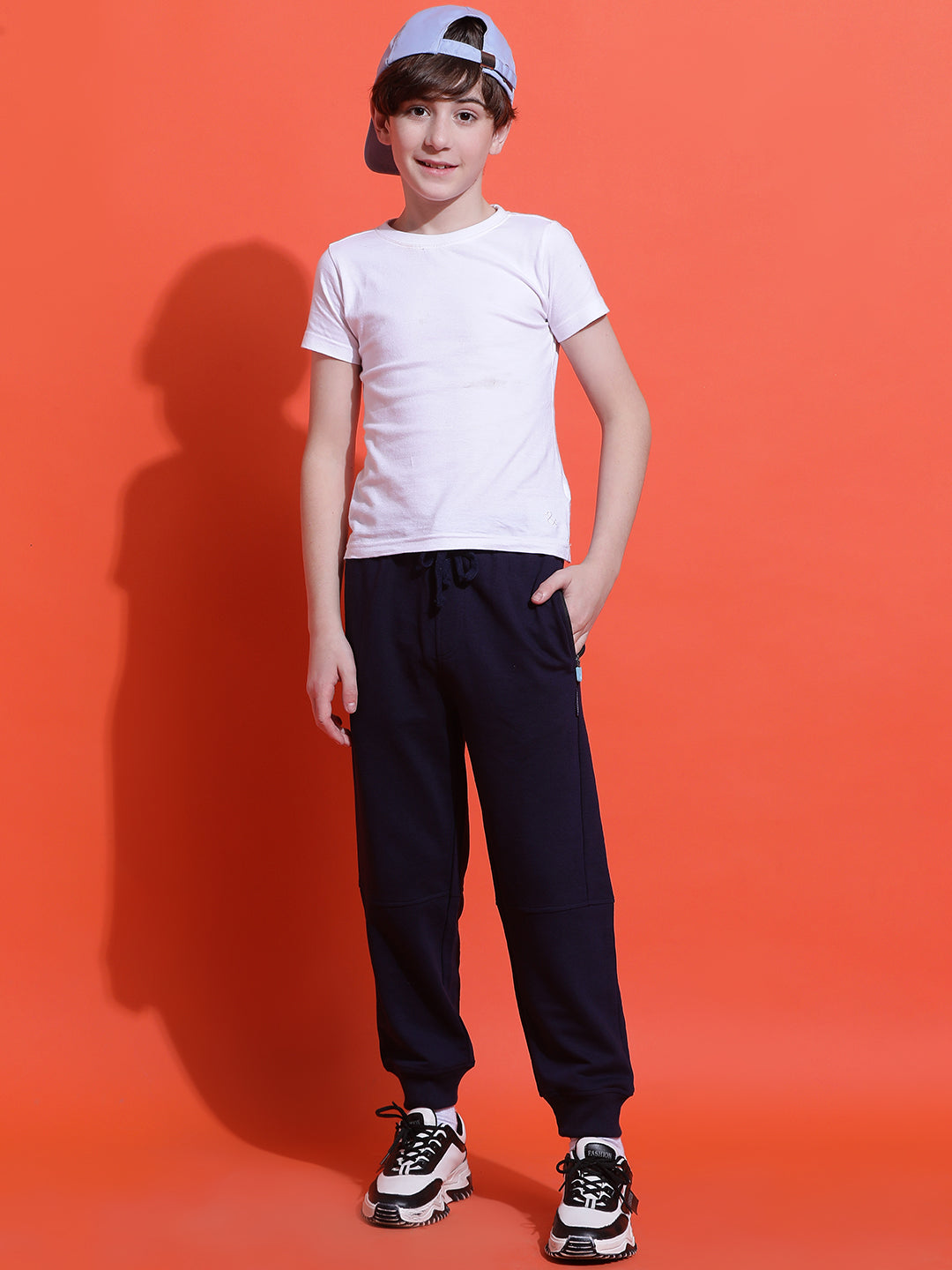 Lil Tomatoes Boys Cotton Looper Joggers Trackpant-Navy