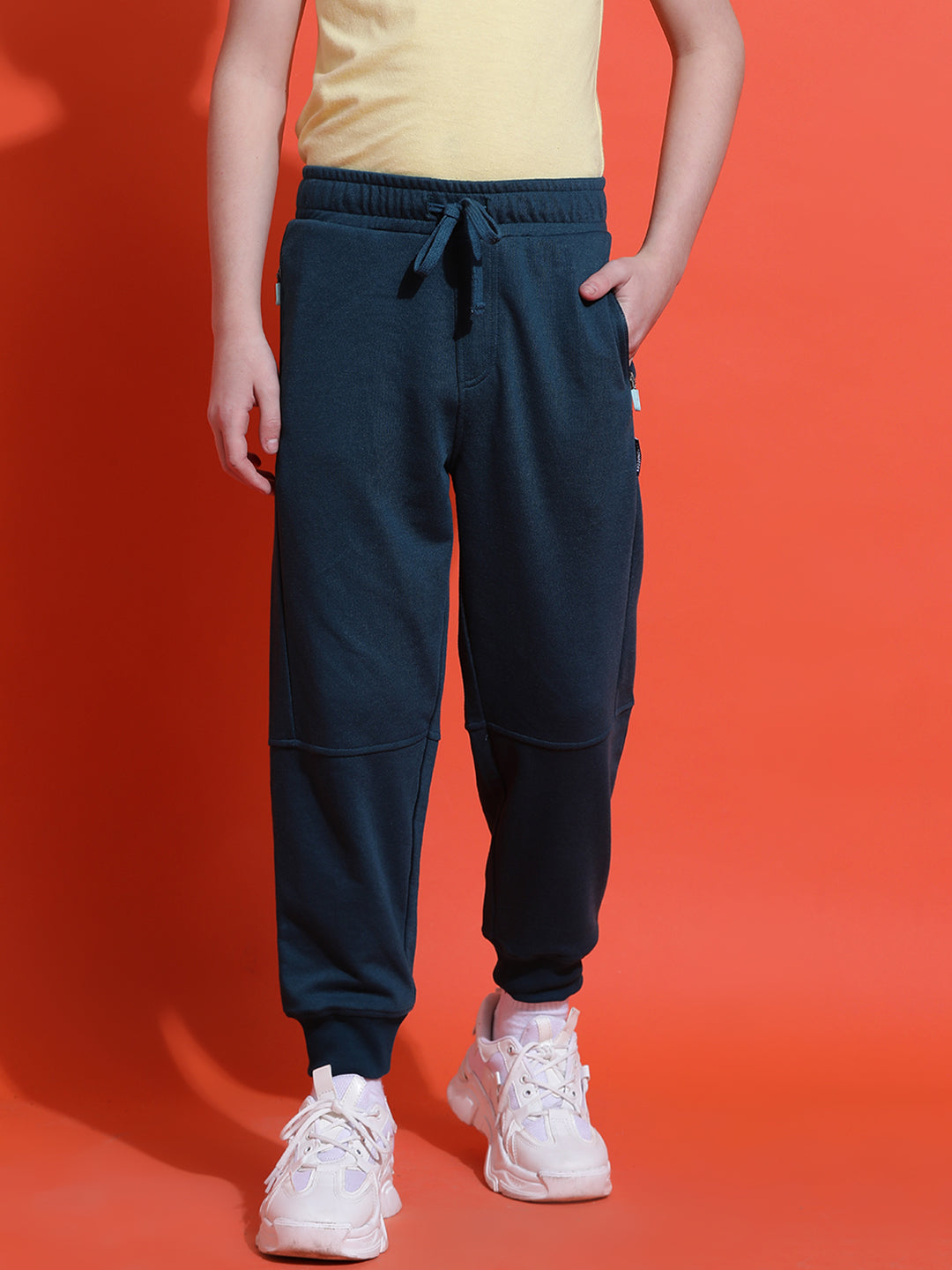 Lil Tomatoes Boys Cotton Looper Joggers Trackpant-Teal
