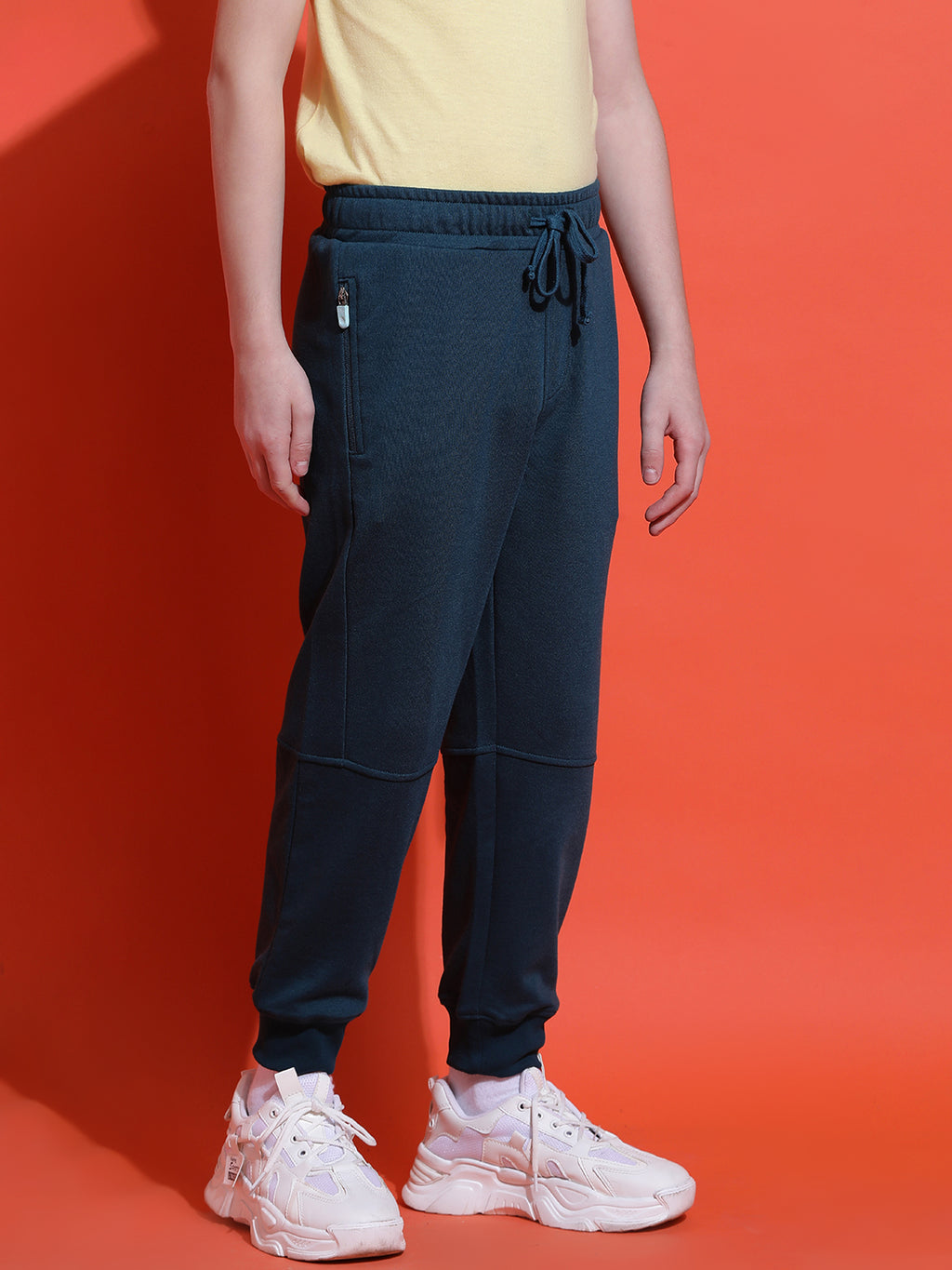 Lil Tomatoes Boys Cotton Looper Joggers Trackpant-Teal