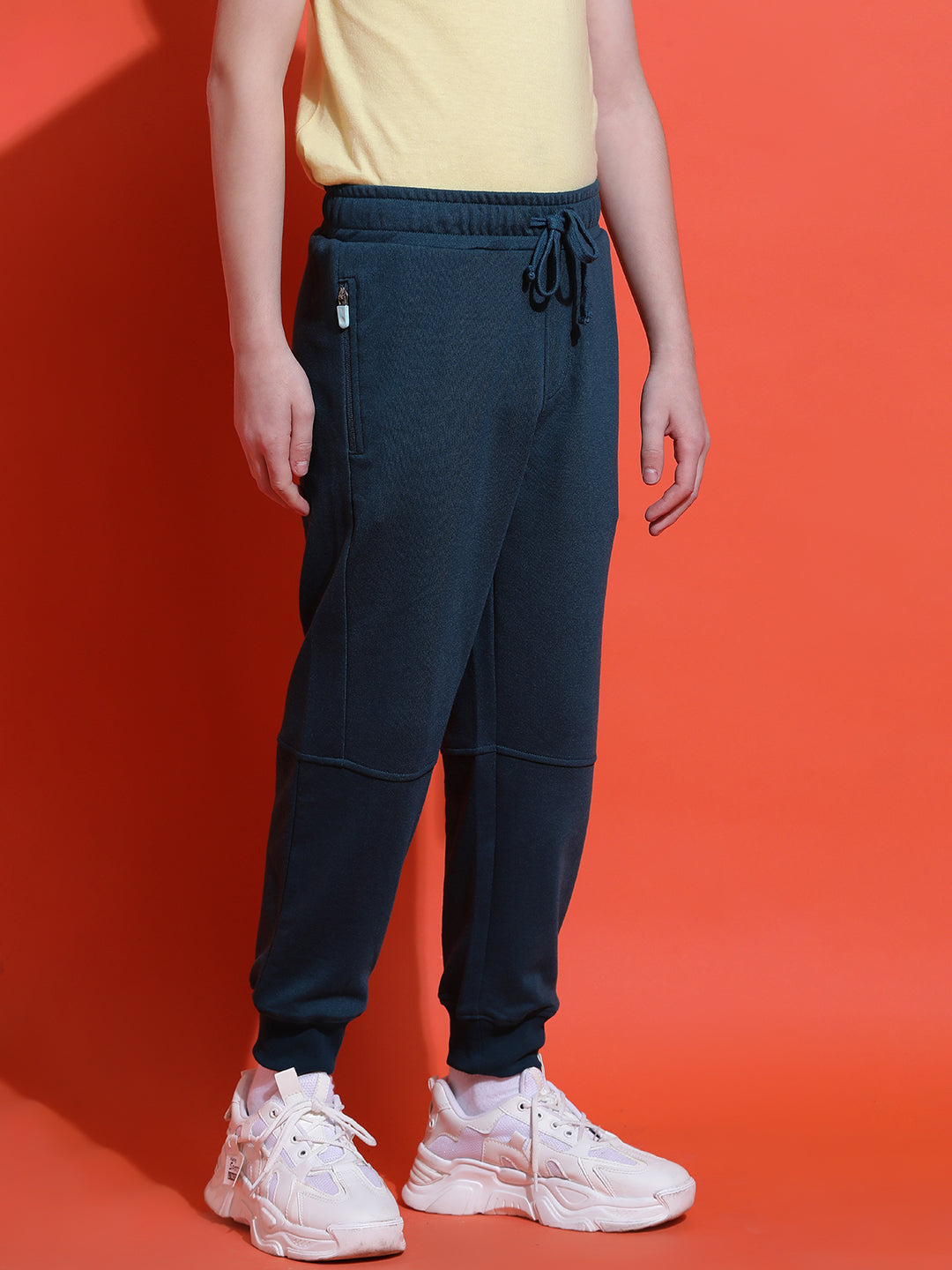Lil Tomatoes Boys Cotton Looper Joggers Trackpant-Teal