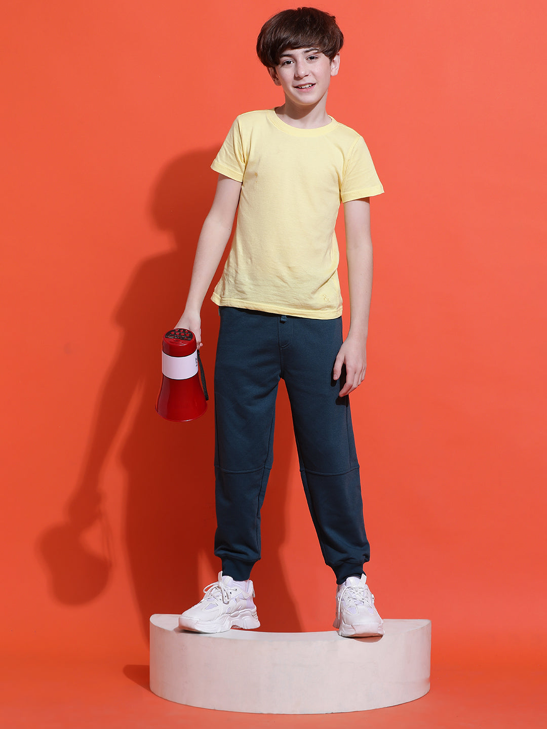 Lil Tomatoes Boys Cotton Looper Joggers Trackpant-Teal
