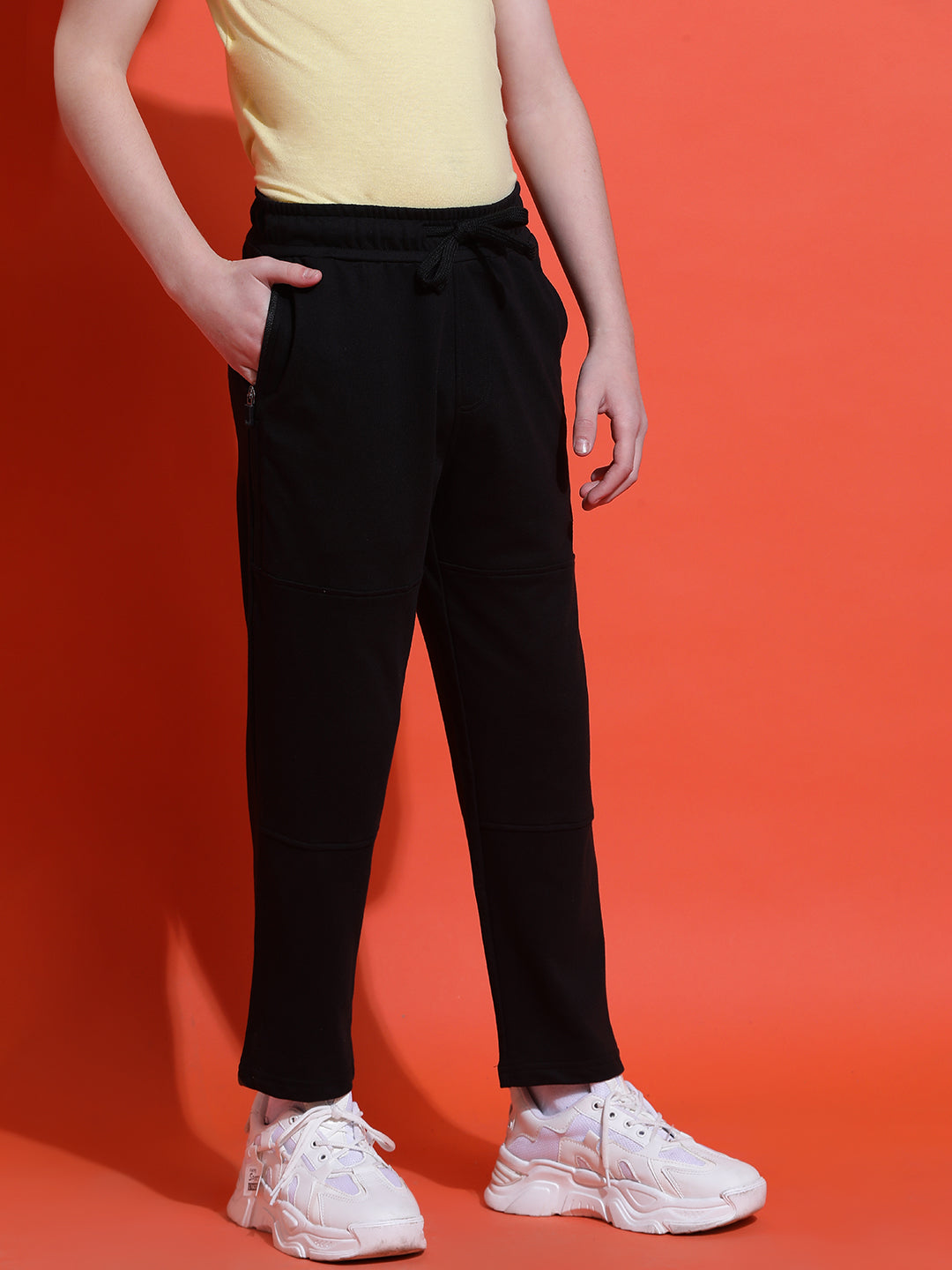 Lil Tomatoes Boys Cotton Looper Trackpant-Black