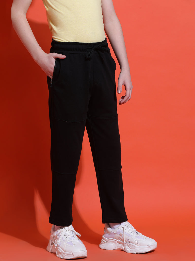 Lil Tomatoes Boys Cotton Looper Trackpant-Black