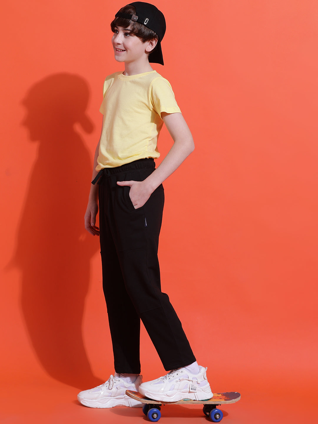 Lil Tomatoes Boys Cotton Looper Trackpant-Black