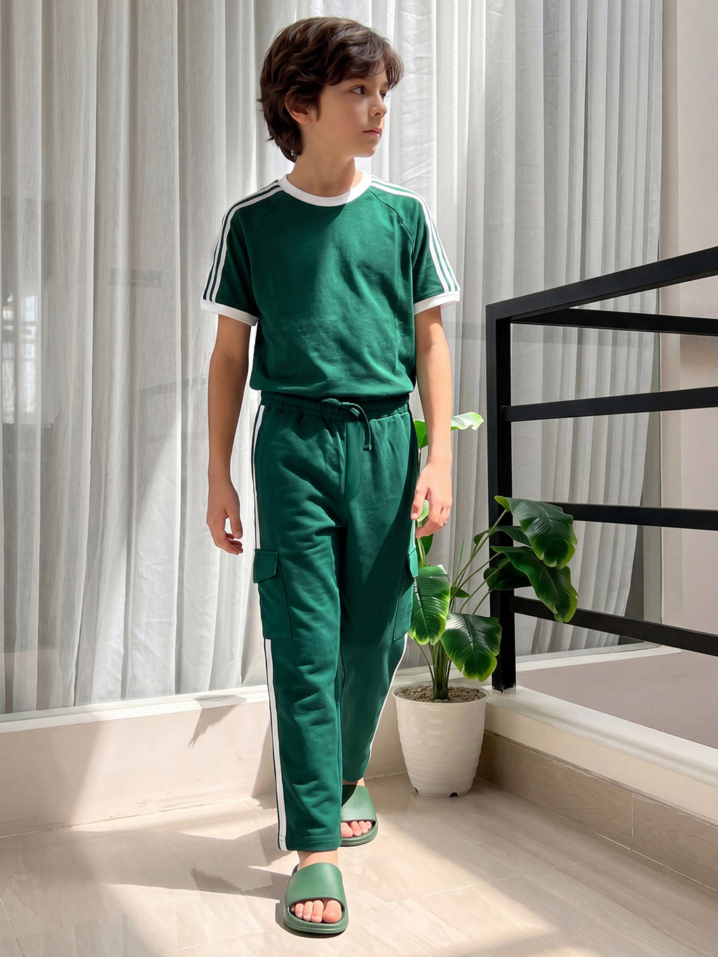 Lil Tomatoes Boys Cotton Looper Cargo Trackpant