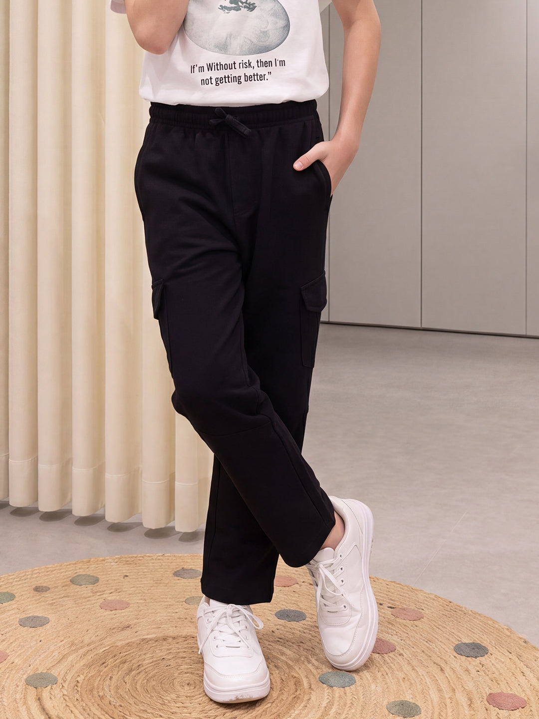 Lil Tomatoes Boys Cotton Looper Cargo Track Pants