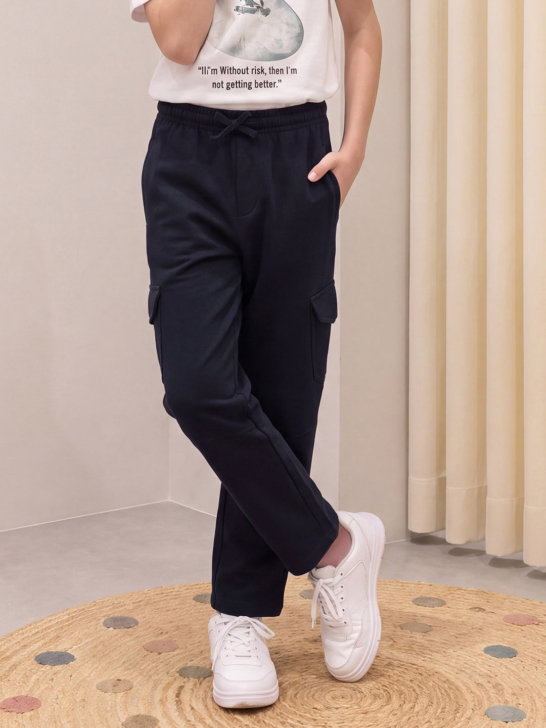 Lil Tomatoes Boys Cotton Looper Cargo Track Pants