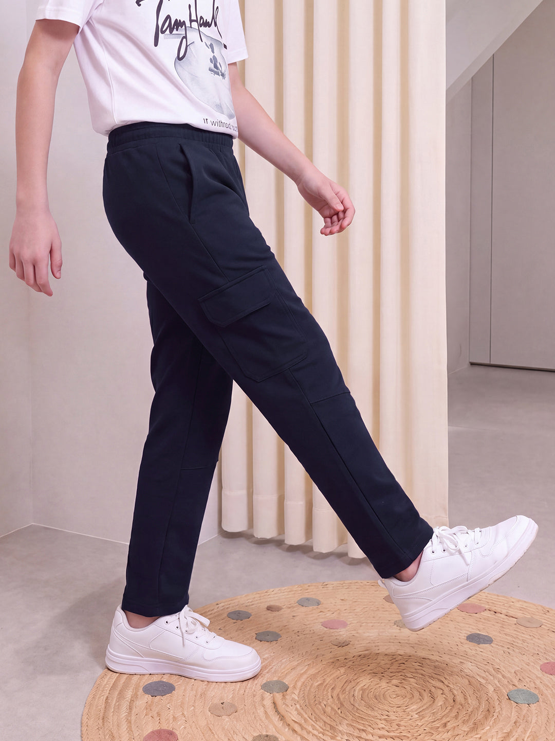 Lil Tomatoes Boys Cotton Looper Cargo Track Pants
