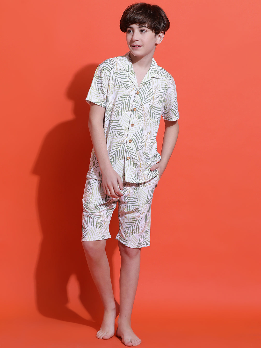 Lil Tomatoes Boys Cotton Night Suits-White