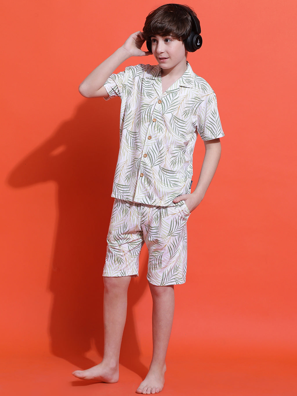 Lil Tomatoes Boys Cotton Night Suits-White