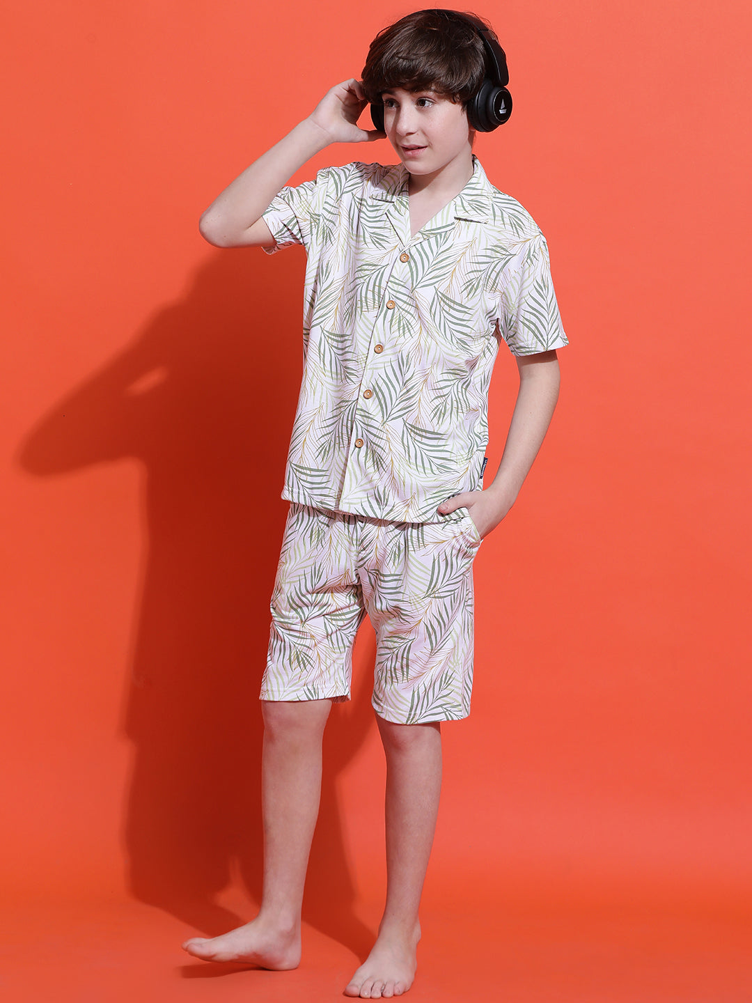 Lil Tomatoes Boys Cotton Night Suits-White
