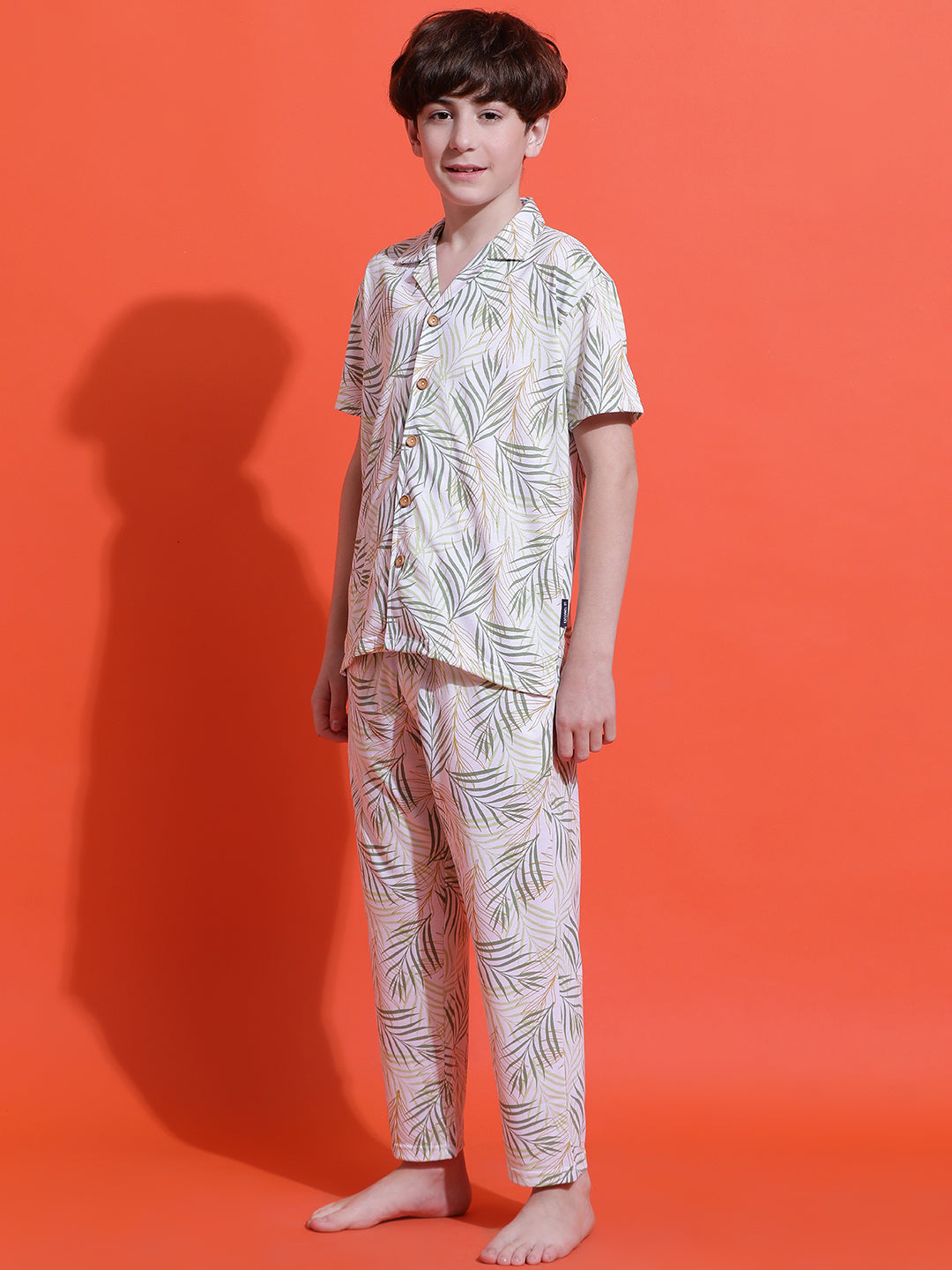 Lil Tomatoes Boys Cotton Night Suits-White