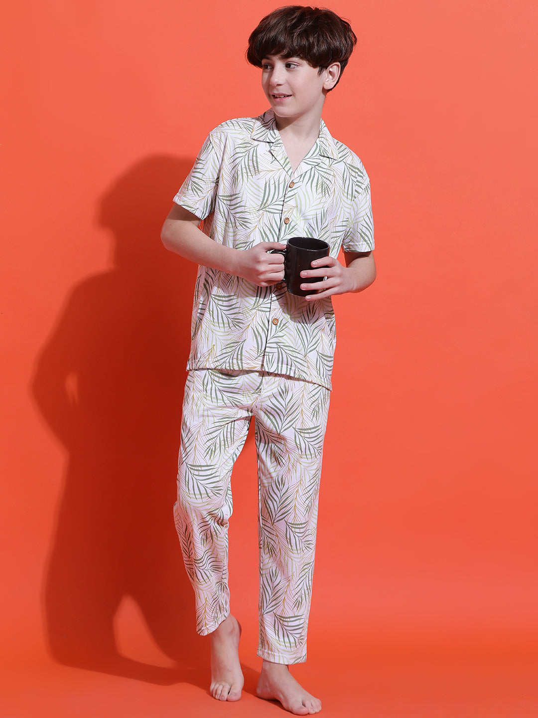 Lil Tomatoes Boys Cotton Night Suits-White