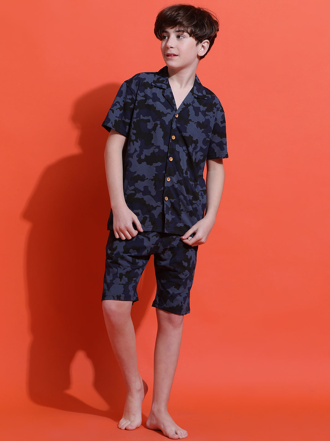 Lil Tomatoes Boys Cotton Night Suits-Navy
