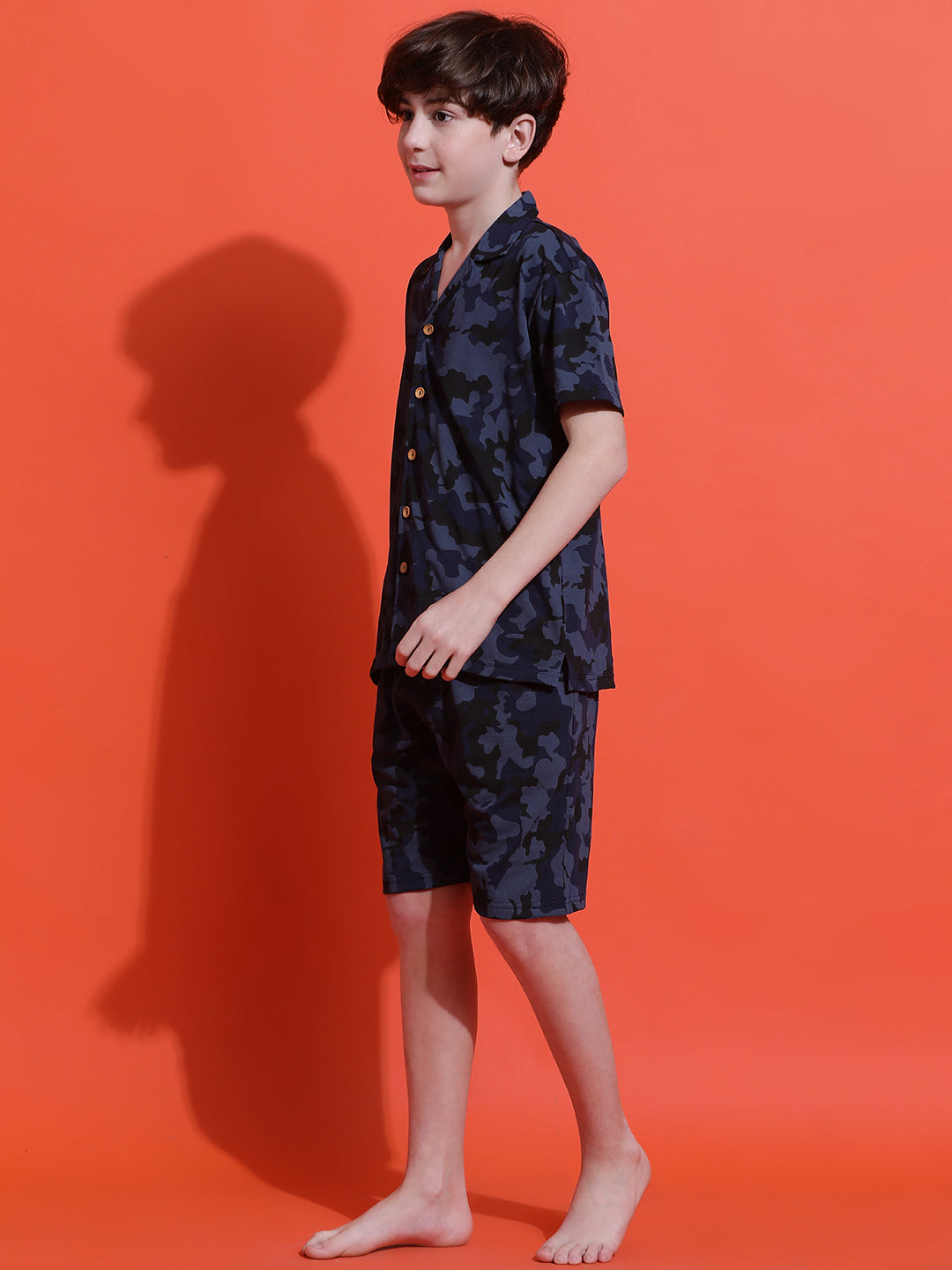 Lil Tomatoes Boys Cotton Night Suits-Navy