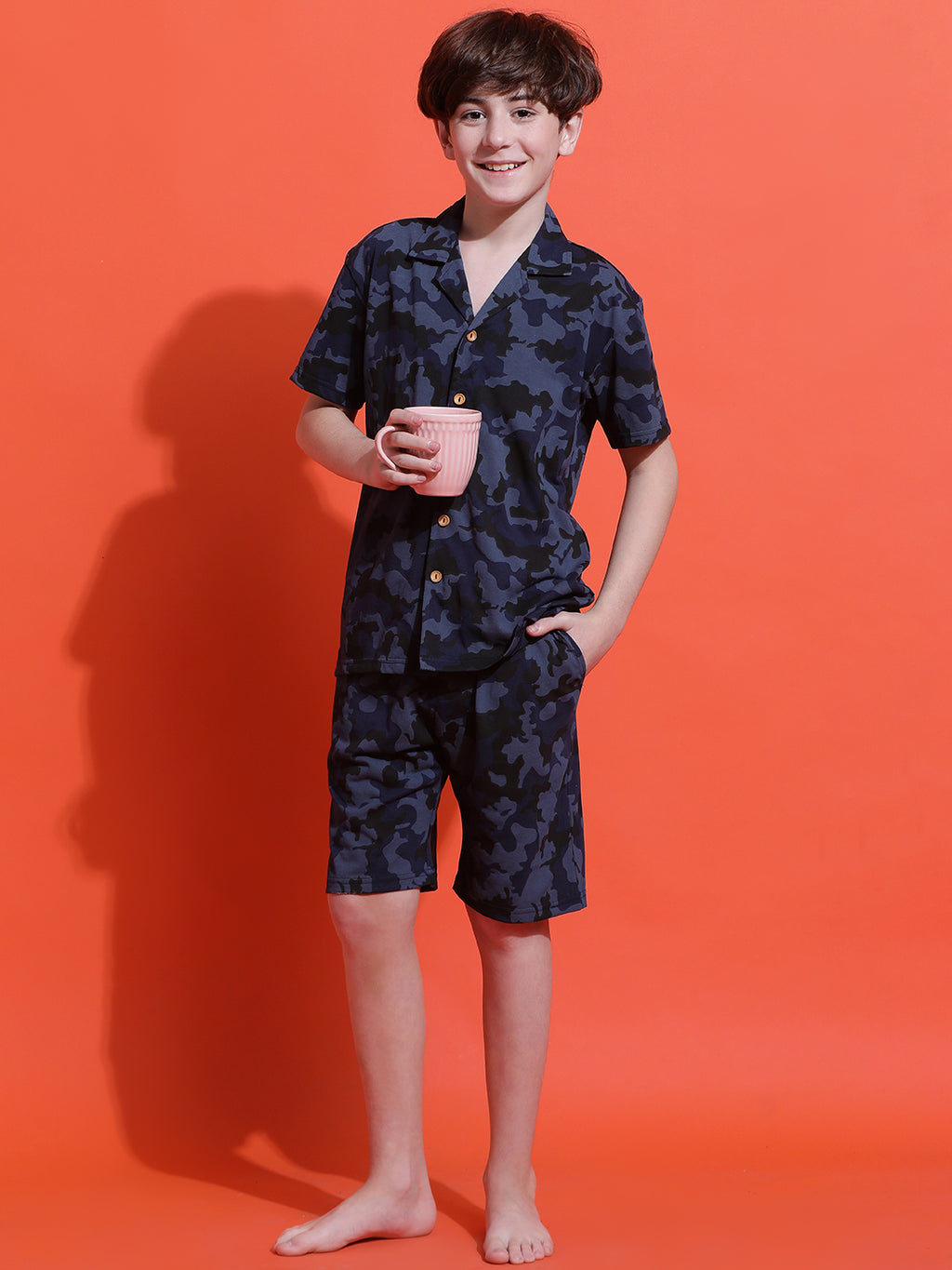 Lil Tomatoes Boys Cotton Night Suits-Navy