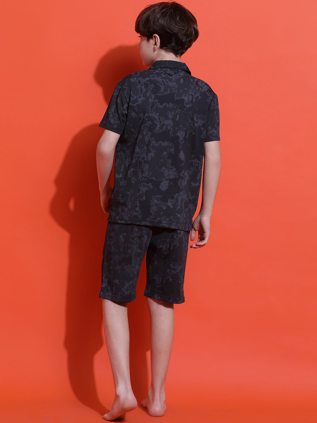 Lil Tomatoes Boys Cotton Night Suits-Charcoal