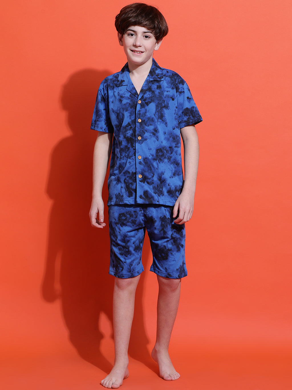 Lil Tomatoes Boys Cotton Night Suits-Royal