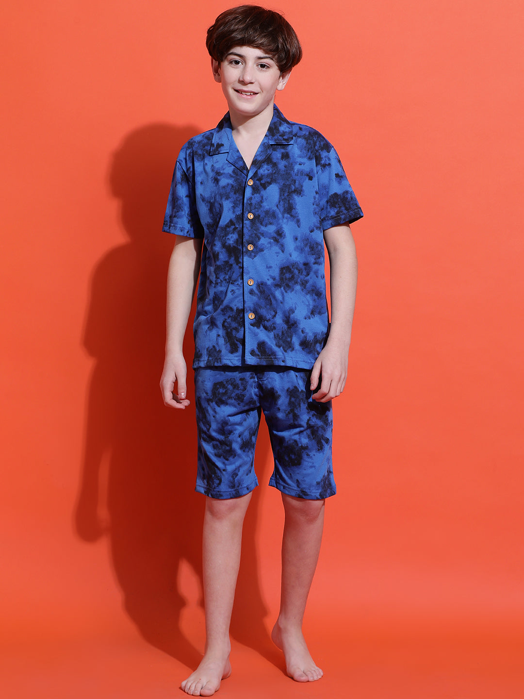 Lil Tomatoes Boys Cotton Night Suits-Royal