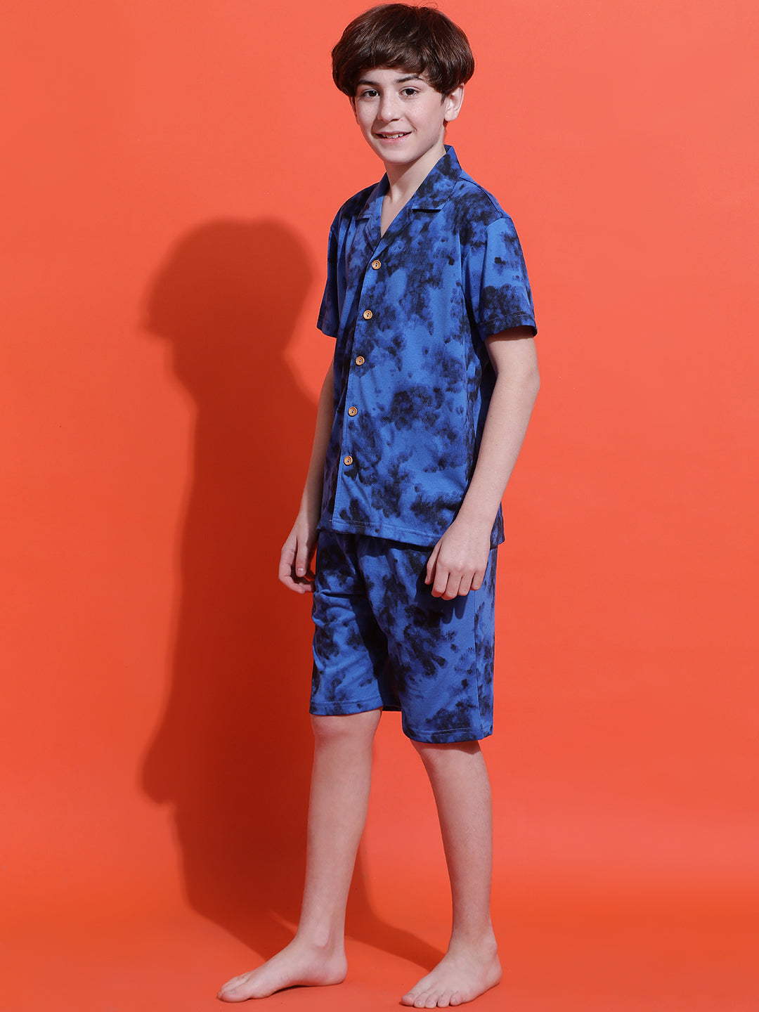 Lil Tomatoes Boys Cotton Night Suits-Royal