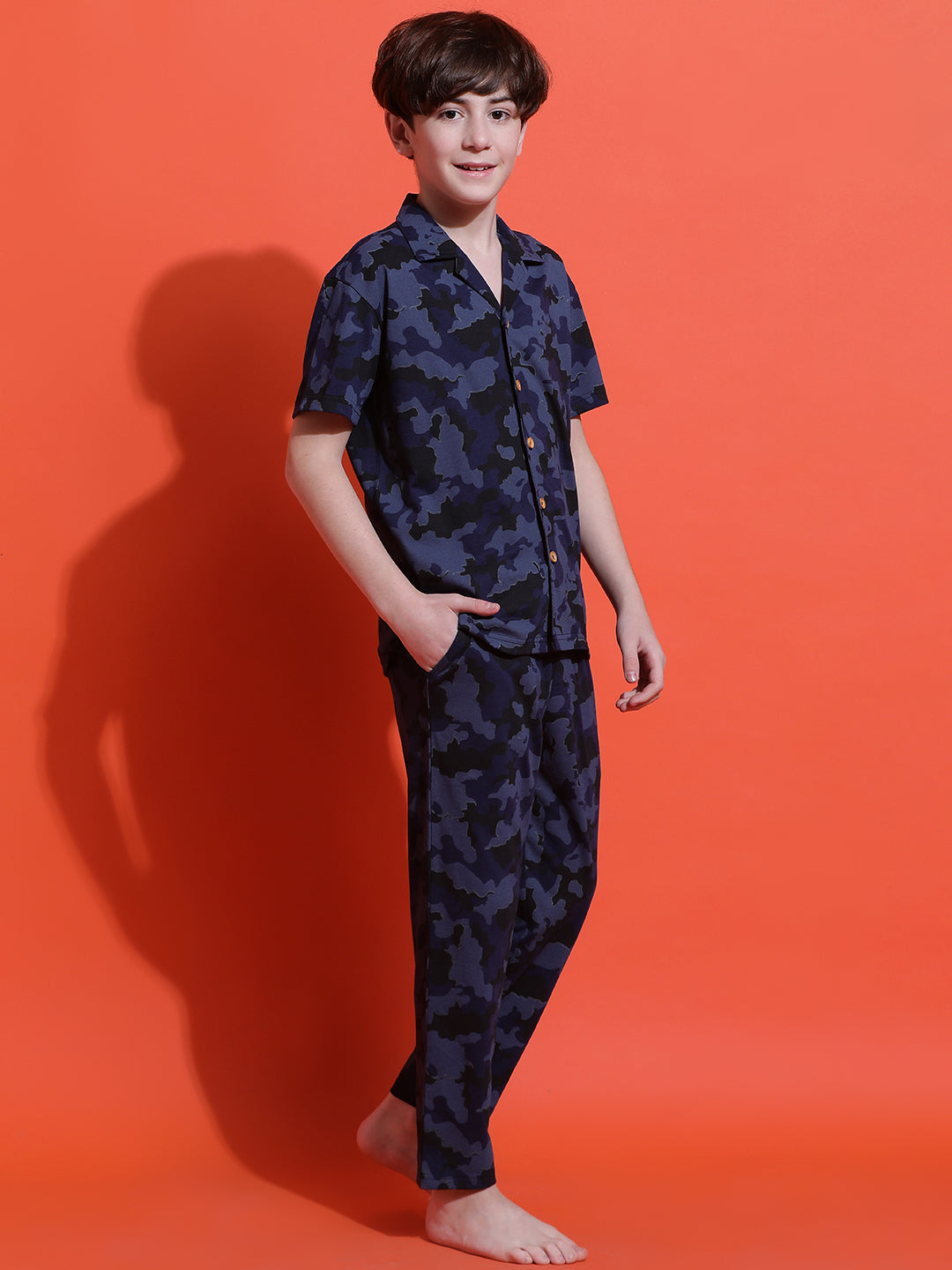 Lil Tomatoes Boys Cotton Night Suits-Navy