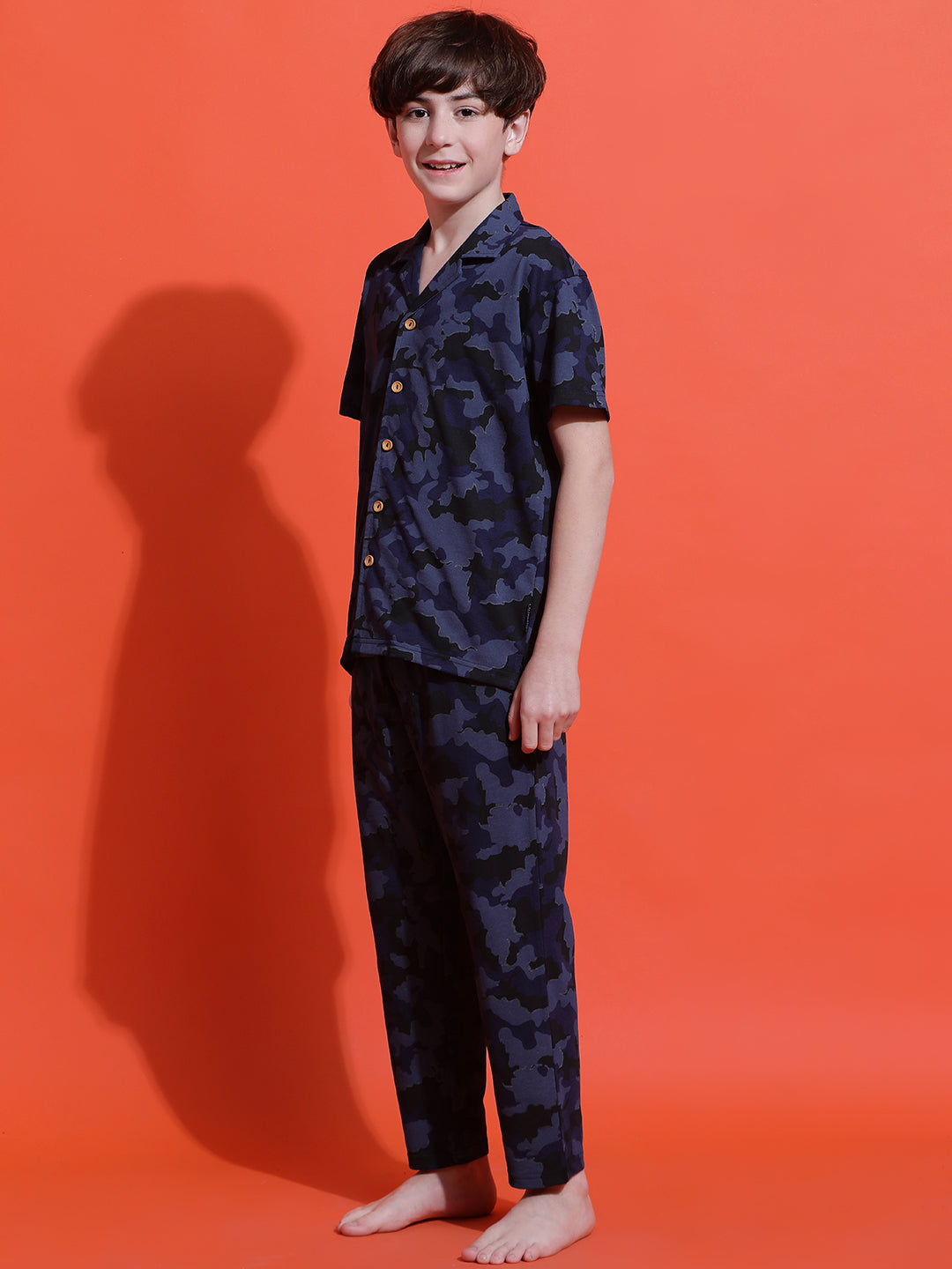 Lil Tomatoes Boys Cotton Night Suits-Navy