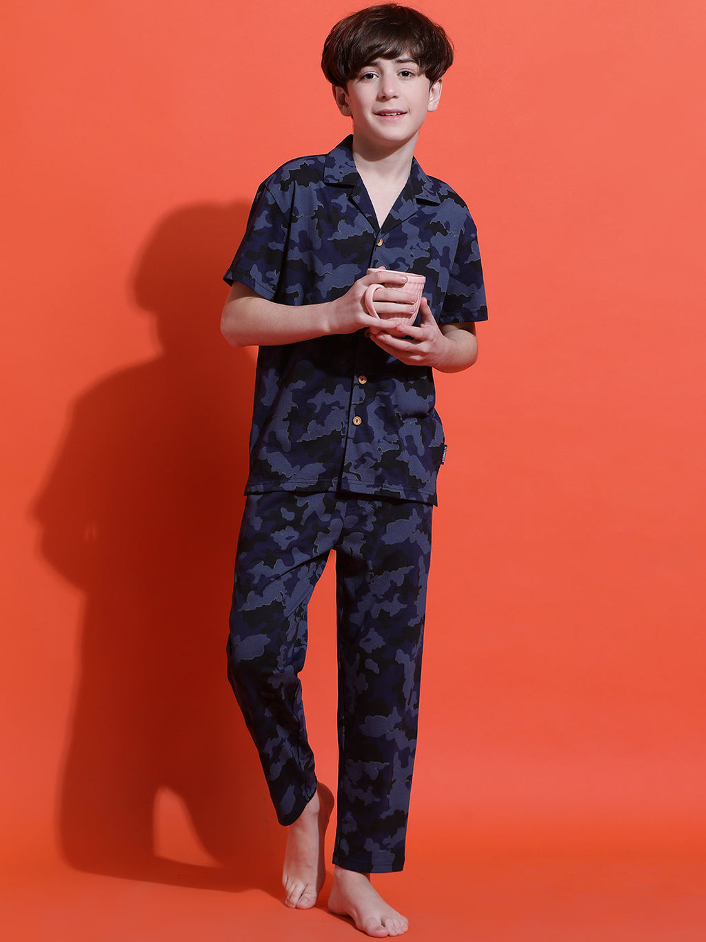 Lil Tomatoes Boys Cotton Night Suits-Navy
