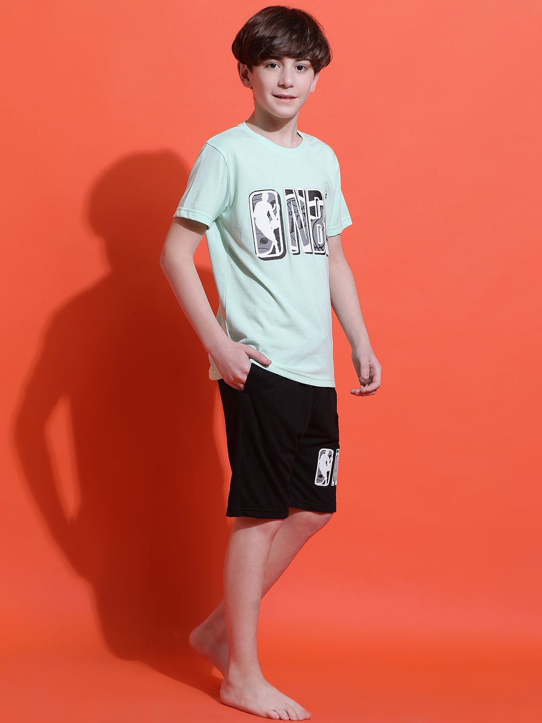 Lil Tomatoes Boys Cotton Night Suits-LtGreen