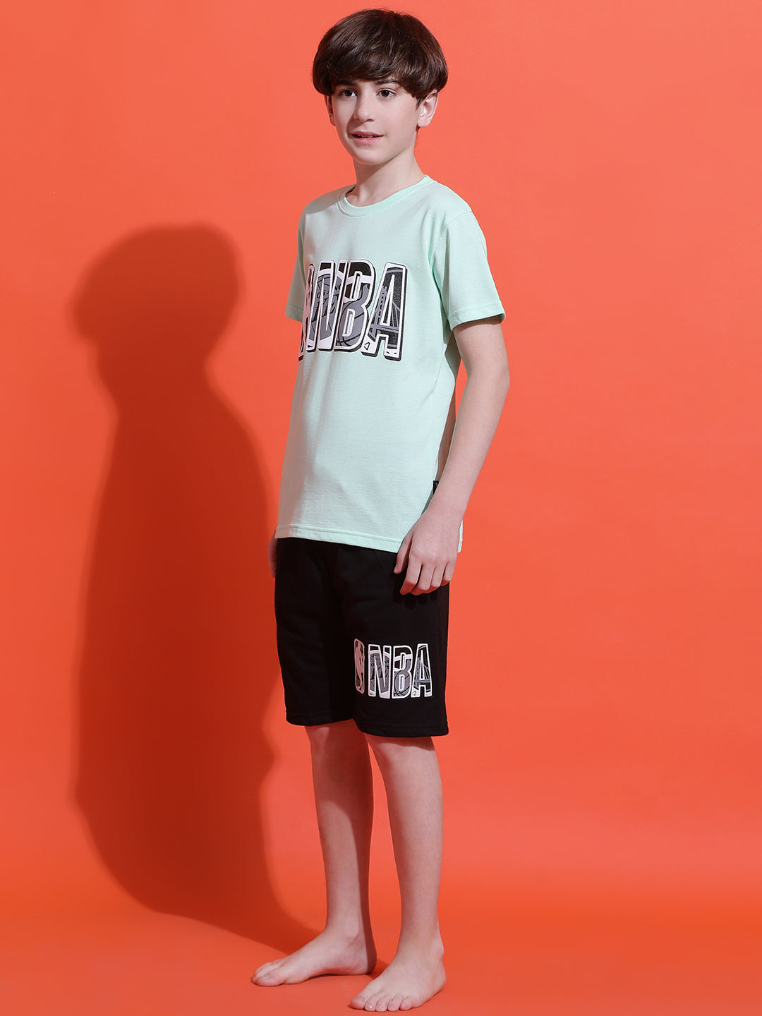 Lil Tomatoes Boys Cotton Night Suits-LtGreen