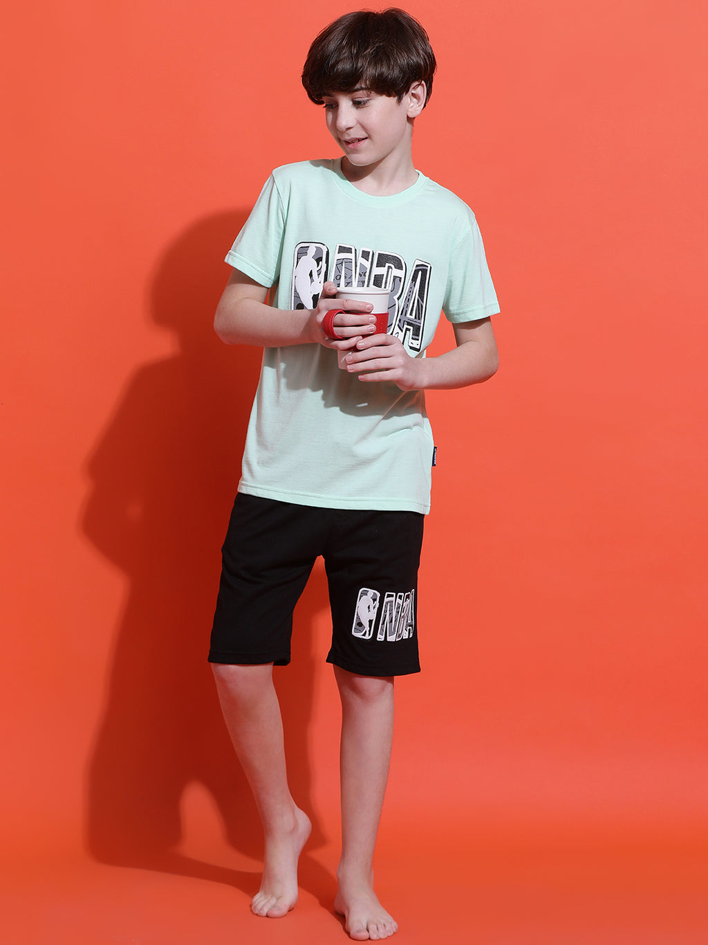 Lil Tomatoes Boys Cotton Night Suits-LtGreen