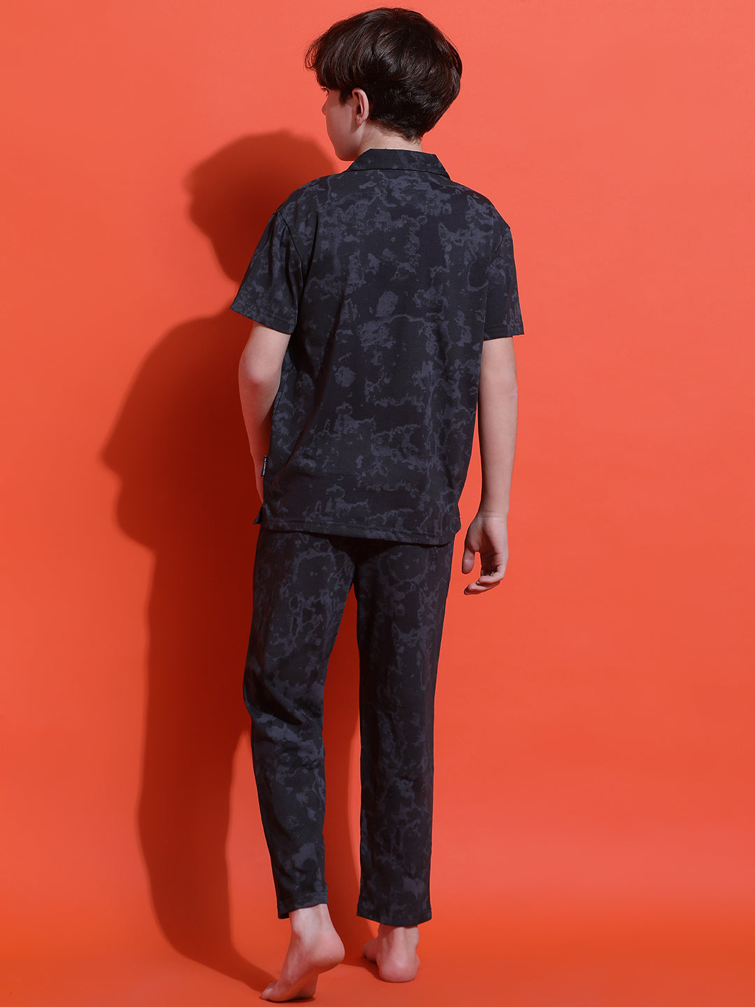 Lil Tomatoes Boys Cotton Night Suits-Charcoal