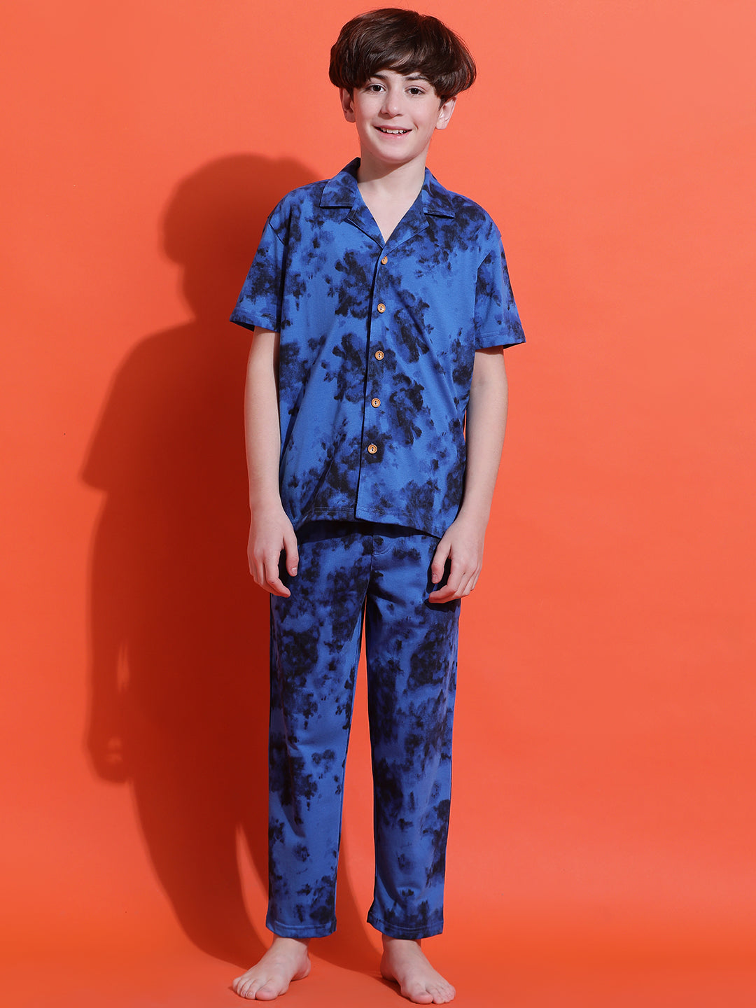 Lil Tomatoes Boys Cotton Night Suits-Royal