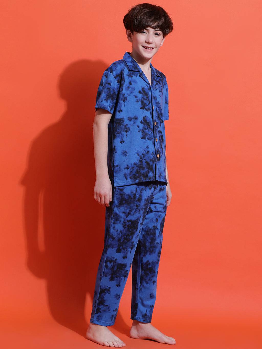 Lil Tomatoes Boys Cotton Night Suits-Royal