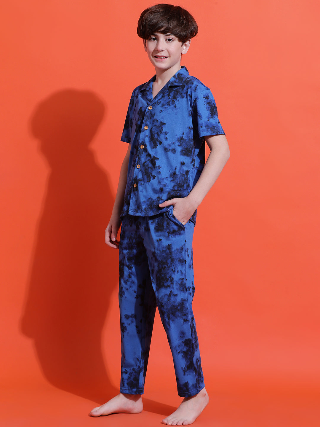Lil Tomatoes Boys Cotton Night Suits-Royal