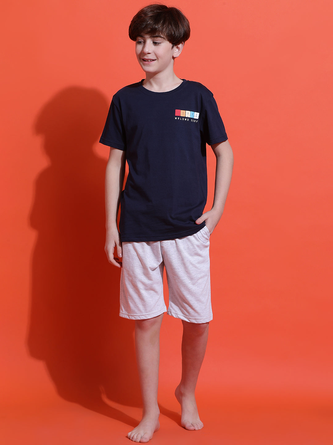 Lil Tomatoes Boys Cotton Night Suits-Navy
