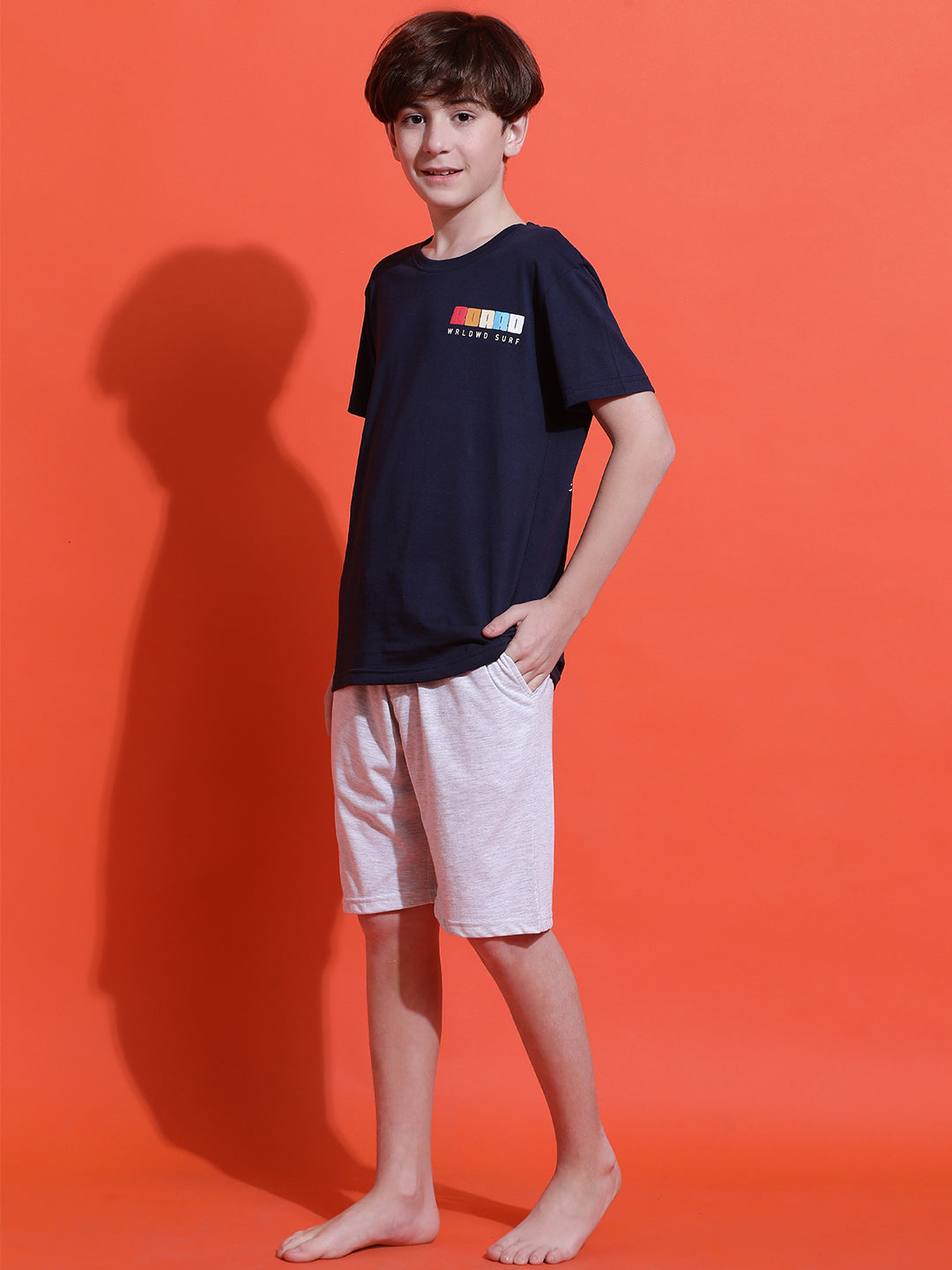 Lil Tomatoes Boys Cotton Night Suits-Navy