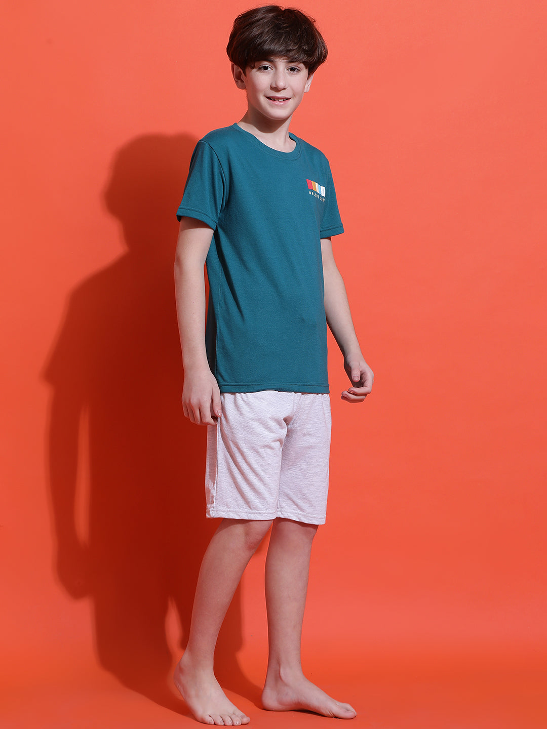 Lil Tomatoes Boys Cotton Night Suits-Teal