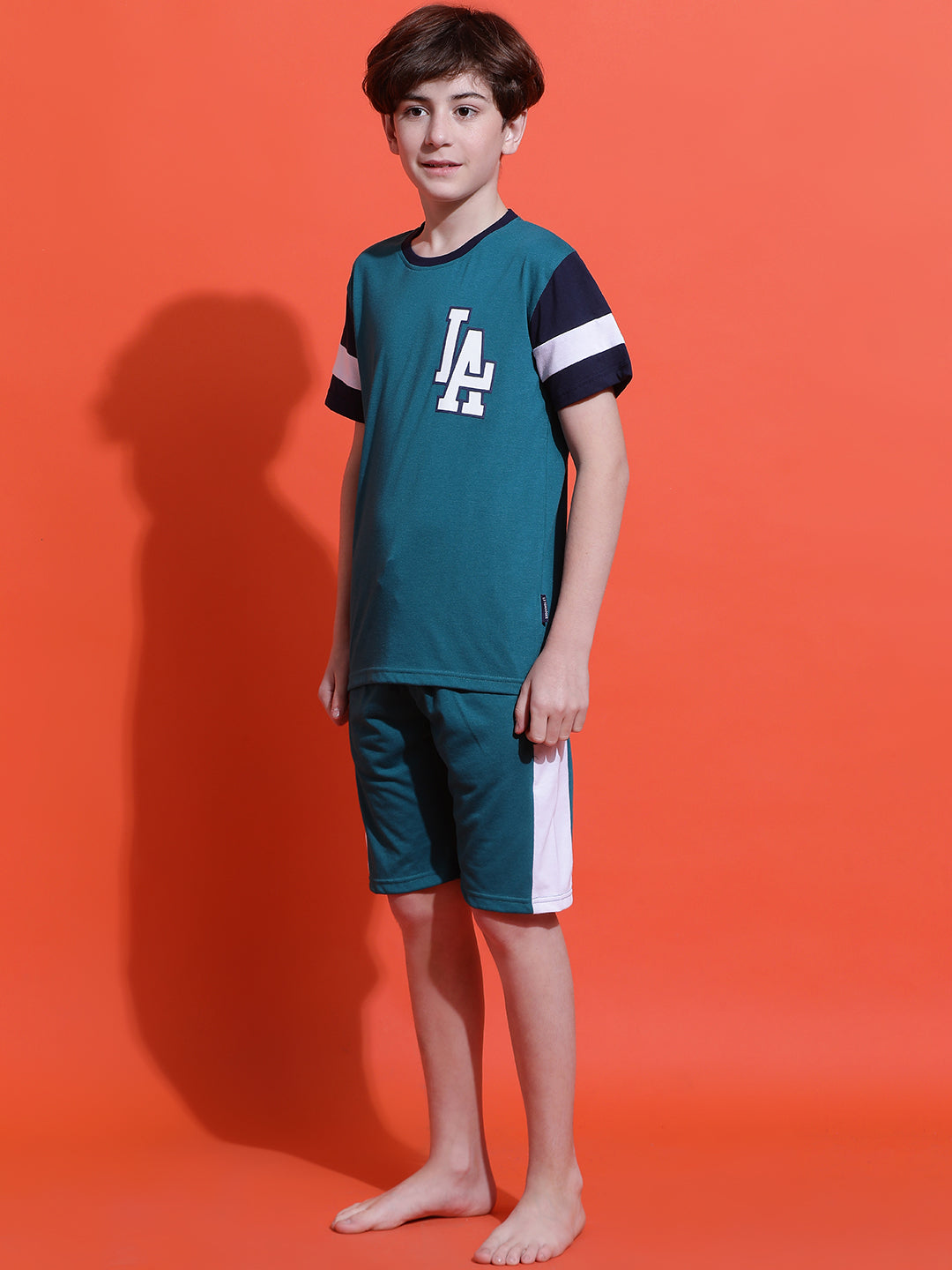 Lil Tomatoes Boys Cotton Night Suits-Teal