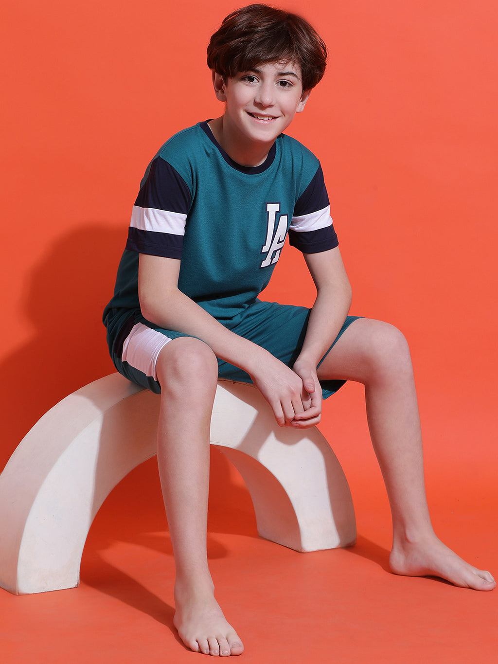 Lil Tomatoes Boys Cotton Night Suits-Teal