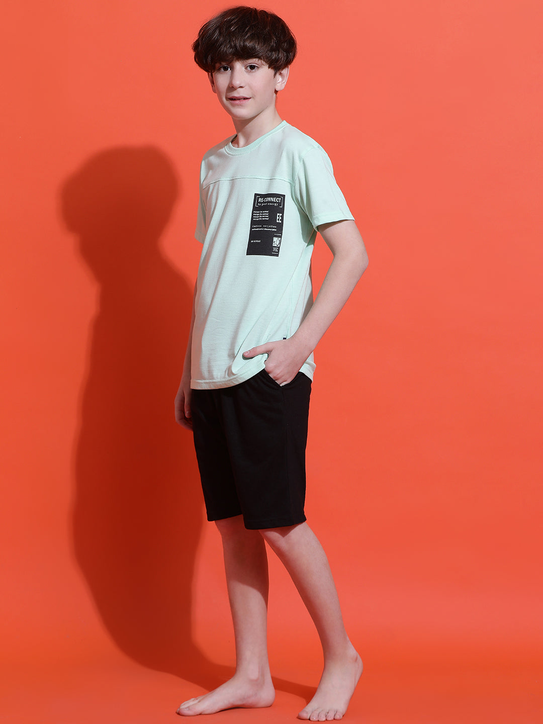 Lil Tomatoes Boys Cotton Night Suits-LtGreen